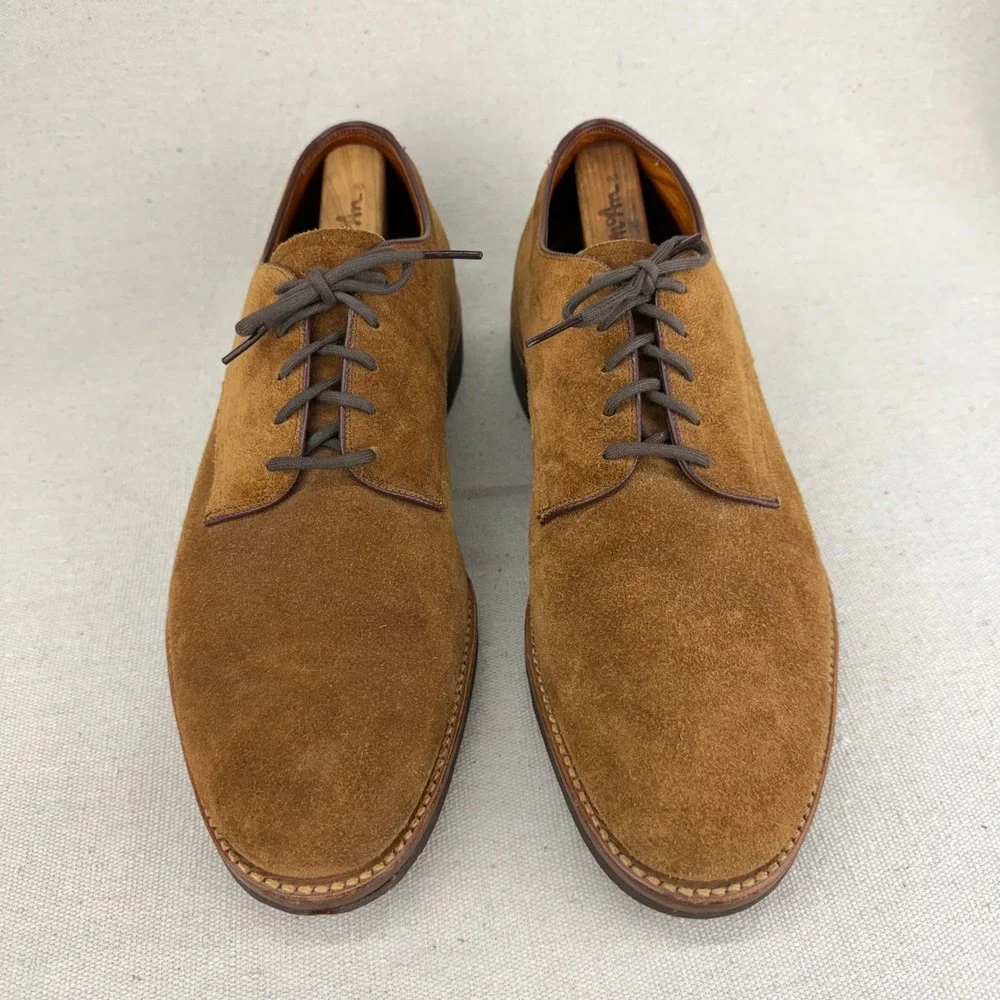 Saks Fifth Avenue Mens Brown Suede Derby Shoes Lace Up Oxfords 9 C/A 45851